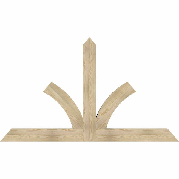 Ekena Millwork Richland Rough Sawn Timber Gable Bracket, Douglas Fir, 84"W x 49"H x 4"D x 6"F, 14/12 Pitch GBW084X49X0406RIC00RDF - main